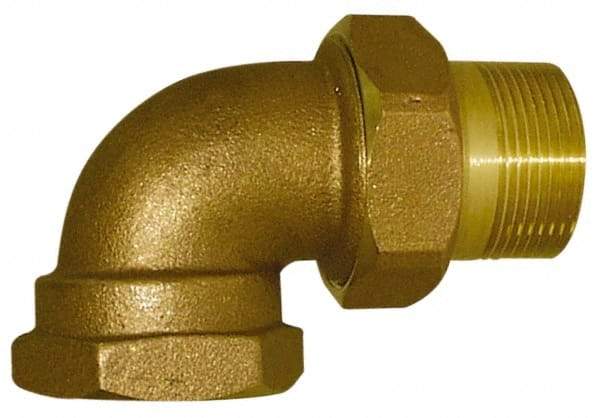 Legend Valve - 1/2" Pipe, 60 psi WOG Rating, FNPT x Male Union End Connections, Union Elbow Radiator Valve - 15 psi Steam Pressure Rating, Bronze - Eagle Tool & Supply