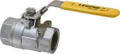 Legend Valve - 1" Pipe, Large Port, Stainless Steel Standard Ball Valve - 2 Piece, Inline - One Way Flow, FNPT x FNPT Ends, Locking Lever Handle, 2,000 WOG, 150 WSP - Eagle Tool & Supply