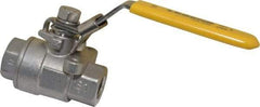 Legend Valve - 1/4" Pipe, Full Port, Stainless Steel Standard Ball Valve - 2 Piece, Inline - One Way Flow, FNPT x FNPT Ends, Locking Lever Handle, 1,000 WOG, 150 WSP - Eagle Tool & Supply
