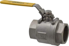 Legend Valve - 2" Pipe, Full Port, Stainless Steel Standard Ball Valve - 2 Piece, Inline - One Way Flow, FNPT x FNPT Ends, Locking Lever Handle, 1,000 WOG, 150 WSP - Eagle Tool & Supply