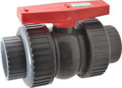 Legend Valve - 3" Pipe, Full Port, PVC True Union Design Ball Valve - Inline - One Way Flow, Solvent x Solvent Ends, Tee Handle, 150 WOG - Eagle Tool & Supply
