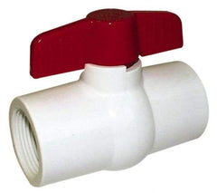Legend Valve - 2-1/2" Pipe, Full Port, PVC Miniature Ball Valve - Inline - One Way Flow, FNPT x FNPT Ends, Tee Handle, 150 WOG - Eagle Tool & Supply