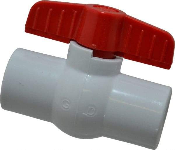 Legend Valve - 3/4" Pipe, Full Port, PVC Miniature Ball Valve - Inline - One Way Flow, FNPT x FNPT Ends, Tee Handle, 150 WOG - Eagle Tool & Supply