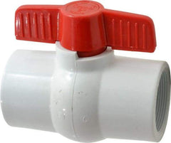 Legend Valve - 2" Pipe, Full Port, PVC Miniature Ball Valve - Inline - One Way Flow, FNPT x FNPT Ends, Tee Handle, 150 WOG - Eagle Tool & Supply