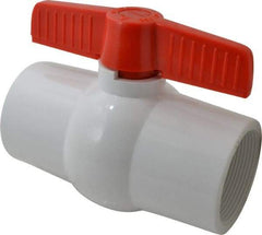Legend Valve - 3" Pipe, Full Port, PVC Miniature Ball Valve - Inline - One Way Flow, FNPT x FNPT Ends, Tee Handle, 150 WOG - Eagle Tool & Supply