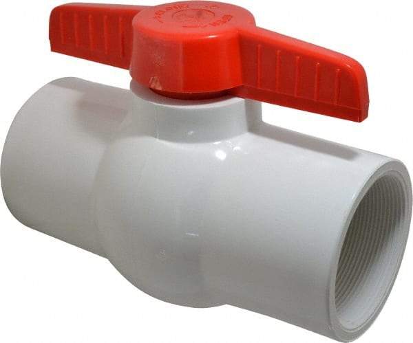 Legend Valve - 4" Pipe, Full Port, PVC Miniature Ball Valve - Inline - One Way Flow, FNPT x FNPT Ends, Tee Handle, 150 WOG - Eagle Tool & Supply