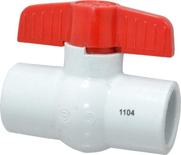 Legend Valve - 1" Pipe, Full Port, PVC Standard Ball Valve - Bi-Directional, Solvent x Solvent Ends, Tee Handle, 150 WOG - Eagle Tool & Supply