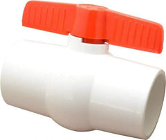 Legend Valve - 3" Pipe, Full Port, PVC Miniature Ball Valve - Inline - One Way Flow, Solvent x Solvent Ends, Tee Handle, 150 WOG - Eagle Tool & Supply