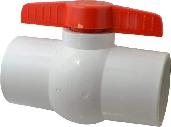 Legend Valve - 4" Pipe, Full Port, PVC Miniature Ball Valve - Inline - One Way Flow, Solvent x Solvent Ends, Tee Handle, 150 WOG - Eagle Tool & Supply