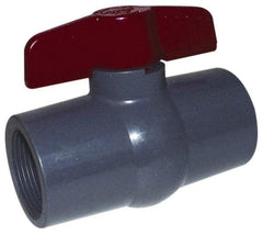 Legend Valve - 1-1/4" Pipe, Full Port, PVC Miniature Ball Valve - Inline - One Way Flow, FNPT x FNPT Ends, Tee Handle, 150 WOG - Eagle Tool & Supply