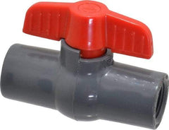 Legend Valve - 1/2" Pipe, Full Port, PVC Miniature Ball Valve - Inline - One Way Flow, FNPT x FNPT Ends, Tee Handle, 150 WOG - Eagle Tool & Supply