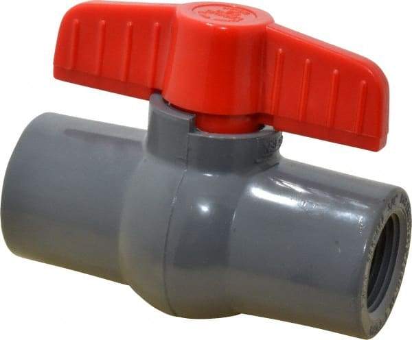 Legend Valve - 3/4" Pipe, Full Port, PVC Miniature Ball Valve - Inline - One Way Flow, FNPT x FNPT Ends, Tee Handle, 150 WOG - Eagle Tool & Supply