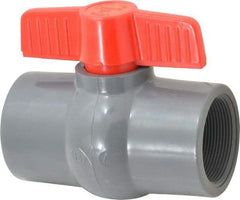 Legend Valve - 2" Pipe, Full Port, PVC Miniature Ball Valve - Inline - One Way Flow, FNPT x FNPT Ends, Tee Handle, 150 WOG - Eagle Tool & Supply