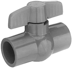 Legend Valve - 1-1/4" Pipe, Full Port, PVC Miniature Ball Valve - Inline - One Way Flow, Solvent x Solvent Ends, Tee Handle, 150 WOG - Eagle Tool & Supply