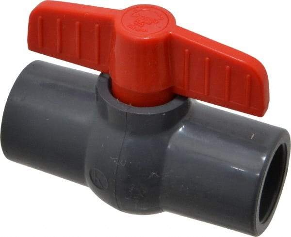 Legend Valve - 3/4" Pipe, Full Port, PVC Miniature Ball Valve - Inline - One Way Flow, Solvent x Solvent Ends, Tee Handle, 150 WOG - Eagle Tool & Supply