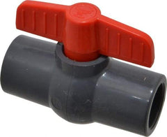 Legend Valve - 3/4" Pipe, Full Port, PVC Miniature Ball Valve - Inline - One Way Flow, Solvent x Solvent Ends, Tee Handle, 150 WOG - Eagle Tool & Supply