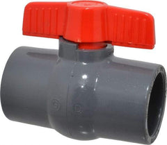 Legend Valve - 2" Pipe, Full Port, PVC Miniature Ball Valve - Inline - One Way Flow, Solvent x Solvent Ends, Tee Handle, 150 WOG - Eagle Tool & Supply