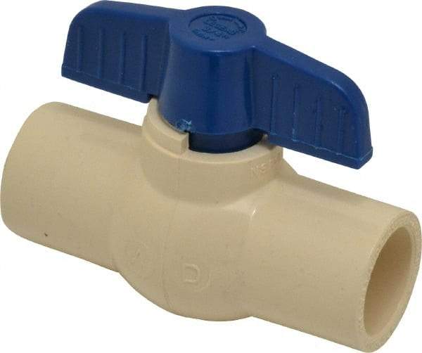 Legend Valve - 3/4" Pipe, Large Port, CPVC Miniature Ball Valve - Inline - One Way Flow, Solvent x Solvent Ends, Tee Handle, 150 WOG - Eagle Tool & Supply