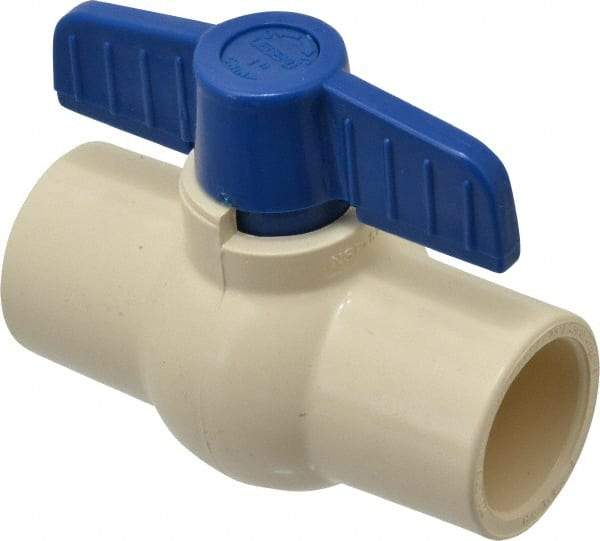 Legend Valve - 1" Pipe, Large Port, CPVC Miniature Ball Valve - Inline - One Way Flow, Solvent x Solvent Ends, Tee Handle, 150 WOG - Eagle Tool & Supply