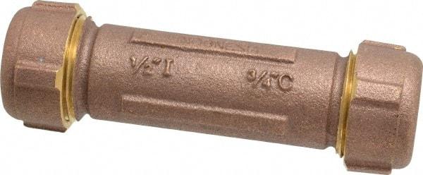 Legend Valve - 1/2" Pipe, 3/4" Copper Tube, Brass Compression Pipe Coupling - 125 psi WOG Rating - Eagle Tool & Supply