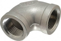 Merit Brass - 3/4" Grade 304 Stainless Steel Pipe 90° Elbow - FNPT x FNPT End Connections, 150 psi - Eagle Tool & Supply
