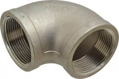 Merit Brass - 1-1/2" Grade 304 Stainless Steel Pipe 90° Elbow - FNPT x FNPT End Connections, 150 psi - Eagle Tool & Supply