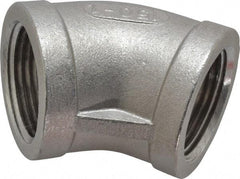 Merit Brass - 1" Grade 304 Stainless Steel Pipe 45° Elbow - FNPT x FNPT End Connections, 150 psi - Eagle Tool & Supply