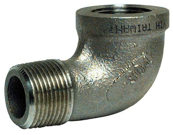 Merit Brass - 3" Grade 316 Stainless Steel Pipe 90° Elbow - FNPT x MNPT End Connections, 150 psi - Eagle Tool & Supply