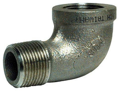 Merit Brass - 2-1/2" Grade 304 Stainless Steel Pipe 90° Street Elbow - FNPT x MNPT End Connections, 150 psi - Eagle Tool & Supply