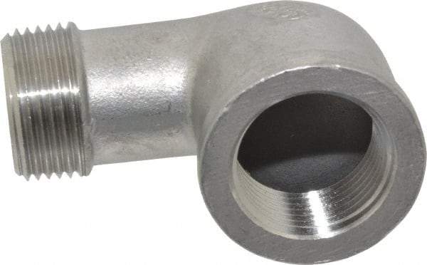 Merit Brass - 3/4" Grade 304 Stainless Steel Pipe 90° Street Elbow - FNPT x MNPT End Connections, 150 psi - Eagle Tool & Supply