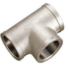 Value Collection - 3/8" Grade 304 Stainless Steel Pipe Tee - FNPT x FNPT x FNPT End Connections, 150 psi - Eagle Tool & Supply