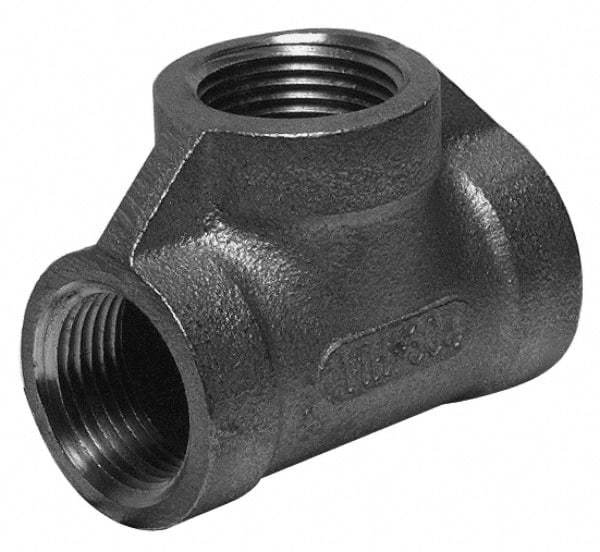 Merit Brass - 4" Grade 304 Stainless Steel Pipe Tee - FNPT x FNPT x FNPT End Connections, 150 psi - Eagle Tool & Supply