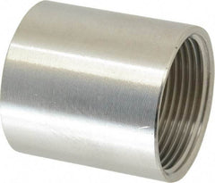 Merit Brass - 1-1/4" Grade 304 Stainless Steel Pipe Coupling - FNPT x FNPT End Connections, 150 psi - Eagle Tool & Supply