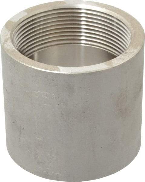 Merit Brass - 2" Grade 304 Stainless Steel Pipe Coupling - FNPT x FNPT End Connections, 150 psi - Eagle Tool & Supply