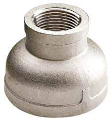 Value Collection - 1-1/2 x 1-1/4" Grade 304 Stainless Steel Pipe Reducer Coupling - FNPT x FNPT End Connections, 150 psi - Eagle Tool & Supply