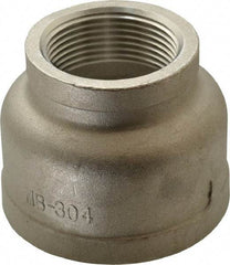 Merit Brass - 2 x 1-1/4" Grade 304 Stainless Steel Pipe Reducer Coupling - FNPT x FNPT End Connections, 150 psi - Eagle Tool & Supply