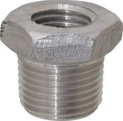 Value Collection - 3/8 x 1/4" Grade 304 Stainless Steel Pipe Hex Bushing - MNPT x FNPT End Connections, 150 psi - Eagle Tool & Supply