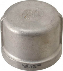 Value Collection - 1-1/4" Grade 304 Stainless Steel Pipe End Cap - FNPT End Connections, 150 psi - Eagle Tool & Supply