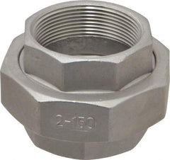 Merit Brass - 2" Grade 304 Stainless Steel Pipe Union - FNPT x FNPT End Connections, 150 psi - Eagle Tool & Supply