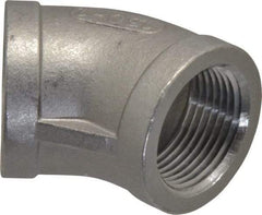 Merit Brass - 1" Grade 316 Stainless Steel Pipe 45° Elbow - FNPT x FNPT End Connections, 150 psi - Eagle Tool & Supply