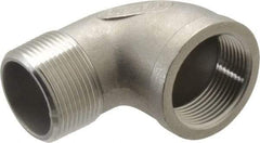 Merit Brass - 1-1/4" Grade 316 Stainless Steel Pipe 90° Street Elbow - FNPT x MNPT End Connections, 150 psi - Eagle Tool & Supply