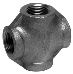 Merit Brass - 1/8" Grade 316 Stainless Steel Pipe Cross - FNPT End Connections, 150 psi - Eagle Tool & Supply