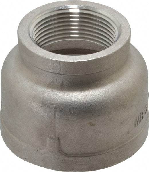 Merit Brass - 2 x 1-1/4" Grade 316 Stainless Steel Pipe Reducer Coupling - FNPT x FNPT End Connections, 150 psi - Eagle Tool & Supply