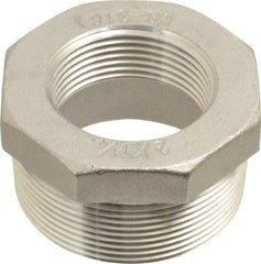 Merit Brass - 2 x 1-1/4" Grade 316 Stainless Steel Pipe Hex Bushing - MNPT x FNPT End Connections, 150 psi - Eagle Tool & Supply