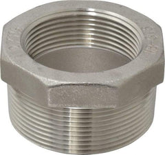 Merit Brass - 2 x 1-1/2" Grade 316 Stainless Steel Pipe Hex Bushing - MNPT x FNPT End Connections, 150 psi - Eagle Tool & Supply