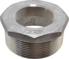 Merit Brass - 3 x 2" Grade 316 Stainless Steel Pipe Hex Bushing - MNPT x FNPT End Connections, 150 psi - Eagle Tool & Supply