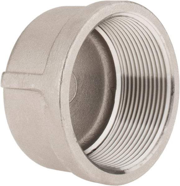 Merit Brass - 2" Grade 316 Stainless Steel Pipe End Cap - FNPT End Connections, 150 psi - Eagle Tool & Supply
