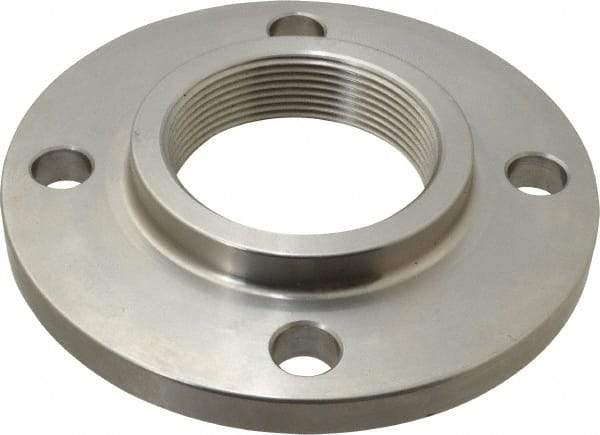 Merit Brass - 3" Pipe, 7-1/2" OD, Stainless Steel, Threaded Pipe Flange - 6" Across Bolt Hole Centers, 3/4" Bolt Hole, 150 psi, Grade 316 - Eagle Tool & Supply