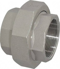 Merit Brass - 2" Grade 316 Stainless Steel Pipe Union - FNPT x FNPT End Connections, 150 psi - Eagle Tool & Supply