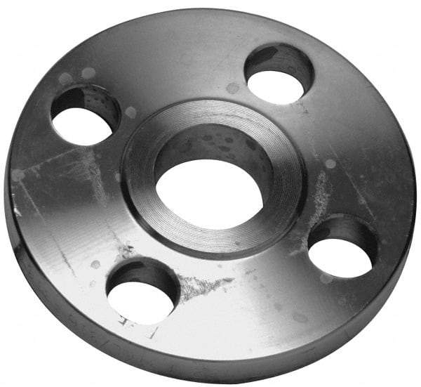 Merit Brass - 1/2" Pipe, 3-1/2" OD, Stainless Steel, Threaded Pipe Flange - 2-3/8" Across Bolt Hole Centers, 5/8" Bolt Hole, 150 psi, Grades 316 & 316L - Eagle Tool & Supply